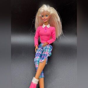 Vintage '97 MATTEL Barbie Doll Plaid Outfit NO Pet Dog Ginger Blonde